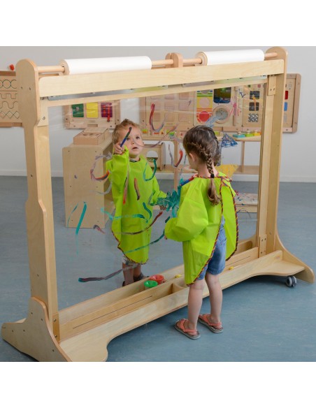 MASTERKIDZ Drewniana Sztaluga Okienna do Malowania - Idealna dla Dzieci