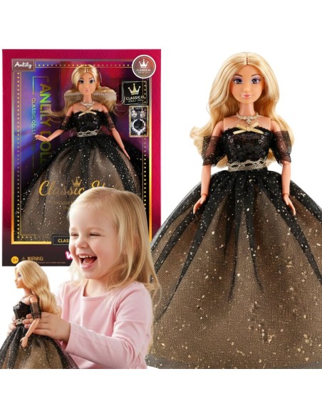 Lėlė Lily Woopie - Vakarinė juodos ir auksinės spalvų 30cm suknelė
