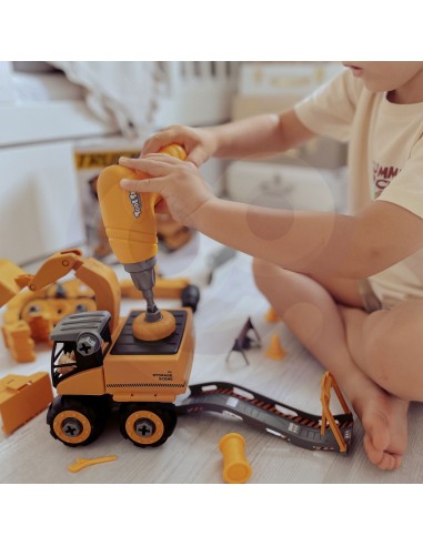 Bauset 2w1 – Bagger und Werkstatt Woopie – Spielzeug für Kinder