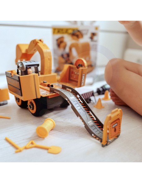 Bauset 2w1 – Bagger und Werkstatt Woopie – Spielzeug für Kinder