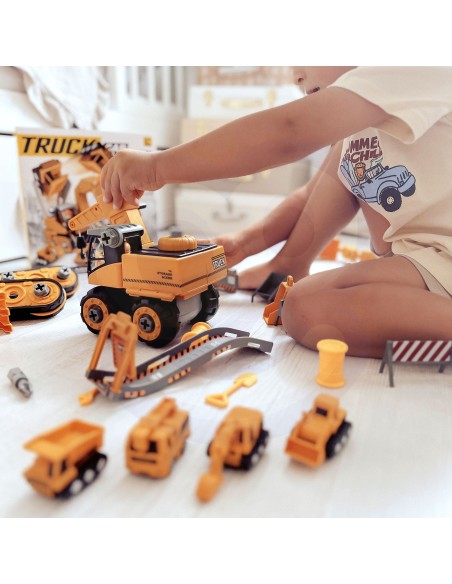 Bauset 2w1 – Bagger und Werkstatt Woopie – Spielzeug für Kinder