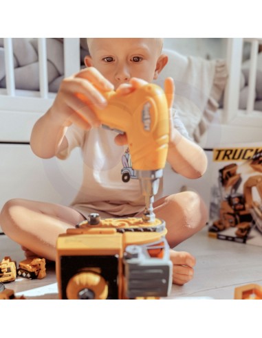 Bauset 2w1 – Bagger und Werkstatt Woopie – Spielzeug für Kinder