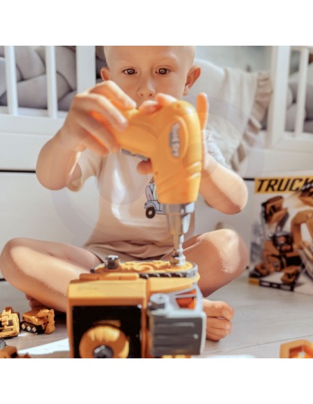 Bauset 2w1 – Bagger und Werkstatt Woopie – Spielzeug für Kinder