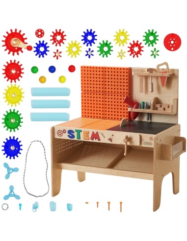MASTERKIDZ Drewniany Warsztat XXL Montessori STEM z Narzędziami