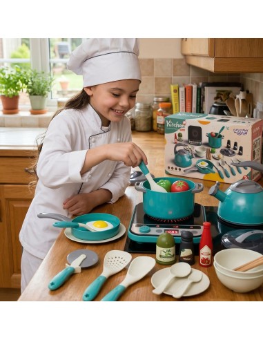 Różowy zestaw kuchenny dla dzieci Woopie - do zabawy w kucharza 30el.