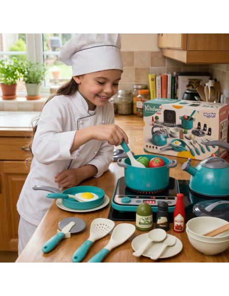 Różowy zestaw kuchenny dla dzieci Woopie - do zabawy w kucharza 30el.