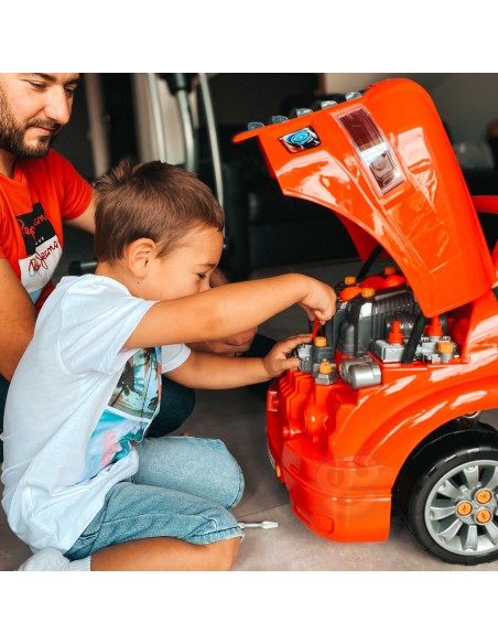 Mažojo mechaniko dirbtuvės sunkvežimis WOOPIE - Variklis 61 el. Pultas garsams