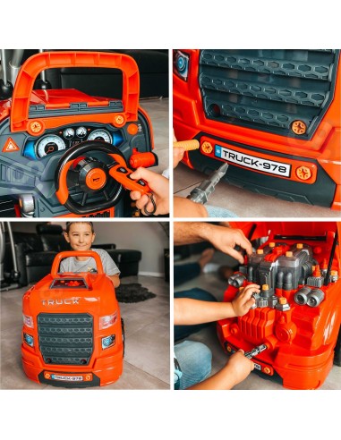 Warsztat Mały Mechanik Ciężarówka WOOPIE - Silnik 61 el. Pilot Dźwięki