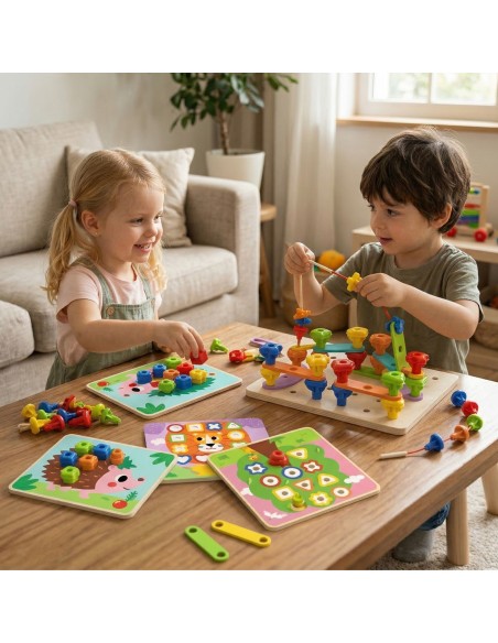 Tablica motoryczna Montessori dla dzieci 3+ - Tooky toy edukacyjna.