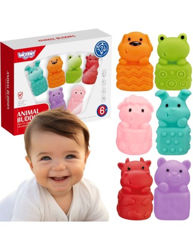 Miękkie Zwierzątka Sensoryczne do Kąpieli WOOPIE -Gumowe Zabawki 6 szt