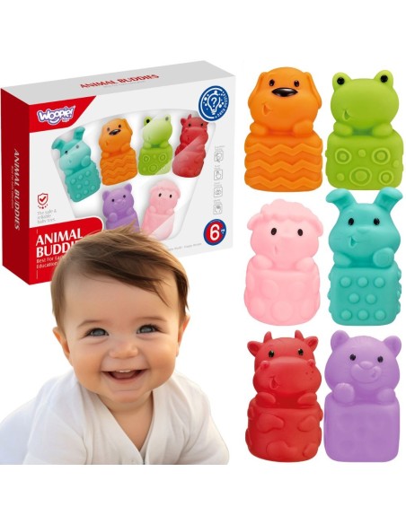 Miękkie Zwierzątka Sensoryczne do Kąpieli WOOPIE -Gumowe Zabawki 6 szt
