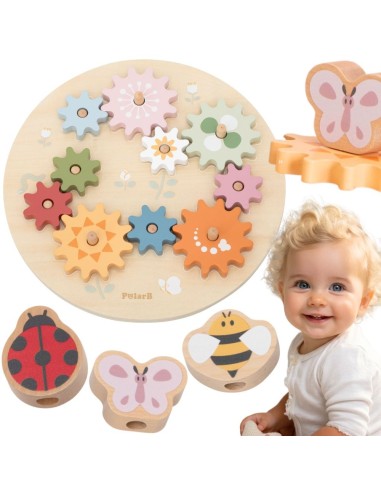 Drewniana łamigłówka koła zębate PolarB – edukacyjna zabawka VIGA