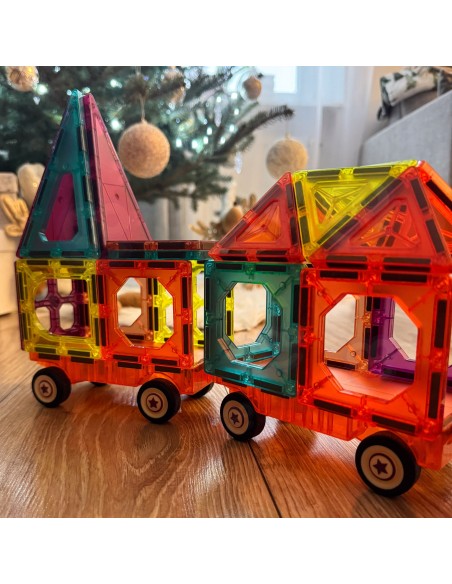Magnetinės kaladėlės traukinys Woopie – transporto statyba 71 el.