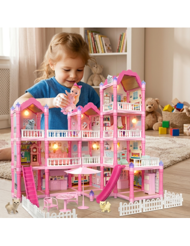 Duży Domek Dla Lalek Willa Kids Doll House Playset Woopie - 296 el.