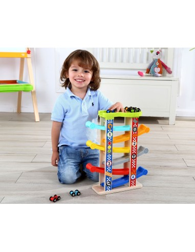 Spalvinga čiuožykla su trasomis automobiliukams TOOKY TOY – vaikų žaislai