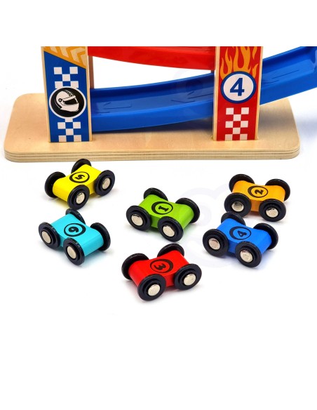 Spalvinga čiuožykla su trasomis automobiliukams TOOKY TOY – vaikų žaislai