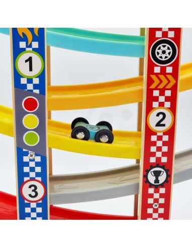 Spalvinga čiuožykla su trasomis automobiliukams TOOKY TOY – vaikų žaislai