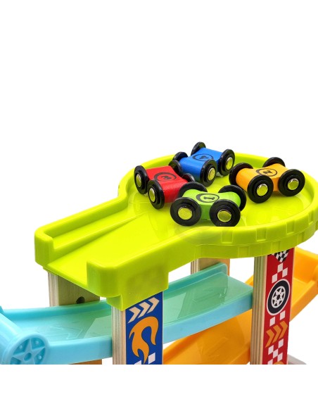 Spalvinga čiuožykla su trasomis automobiliukams TOOKY TOY – vaikų žaislai