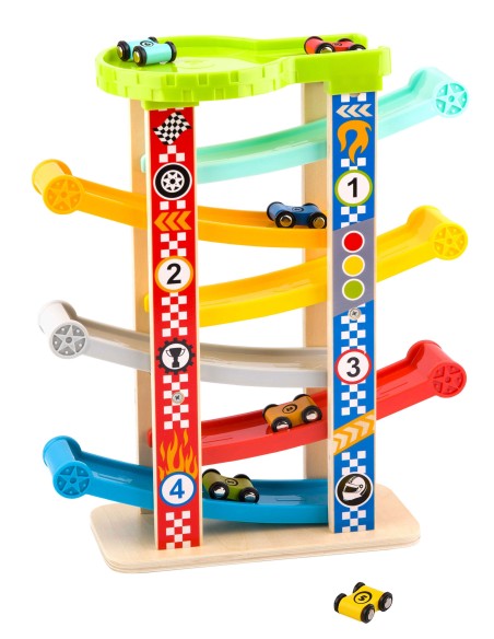 Spalvinga čiuožykla su trasomis automobiliukams TOOKY TOY – vaikų žaislai