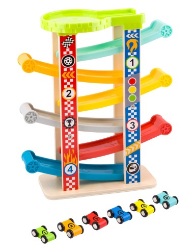 Spalvinga čiuožykla su trasomis automobiliukams TOOKY TOY – vaikų žaislai