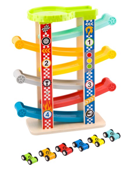 Spalvinga čiuožykla su trasomis automobiliukams TOOKY TOY – vaikų žaislai