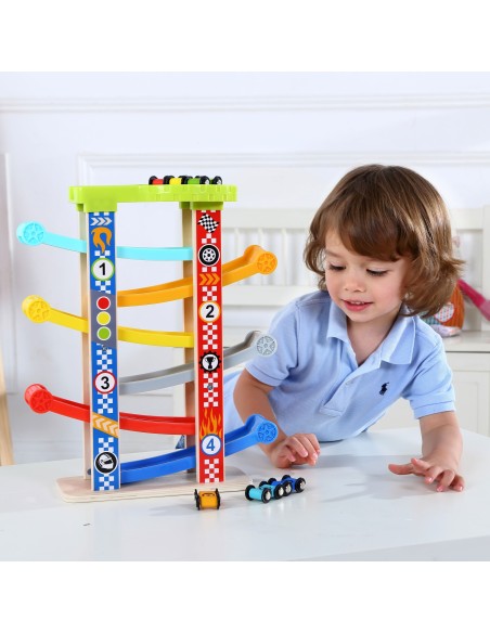 Spalvinga čiuožykla su trasomis automobiliukams TOOKY TOY – vaikų žaislai