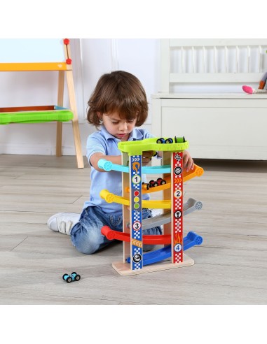 Spalvinga čiuožykla su trasomis automobiliukams TOOKY TOY – vaikų žaislai
