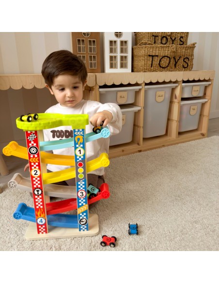 Spalvinga čiuožykla su trasomis automobiliukams TOOKY TOY – vaikų žaislai