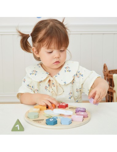 Viga Drewniany Zegar Edukacyjny Sorter Kształtów