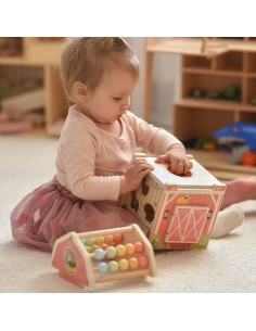 TOOKY TOY Drewniana Stodoła Aktywności Sorter Liczydło Montessori 2