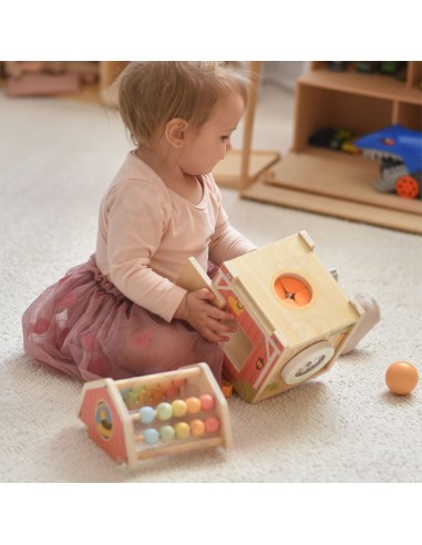 Drewniany Sorter Farma Tooky Toy-Liczydło Kształty Zwierzęta Edukacja