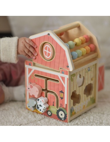 Drewniany Sorter Farma Tooky Toy-Liczydło Kształty Zwierzęta Edukacja
