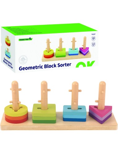 Montessori Wooden Shape Sorter Tooky Toy - Development and Learning Through Play