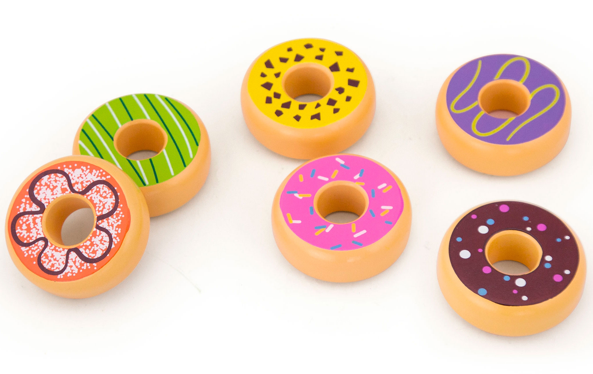 Słodka Drewniana Cukierenka - 6 pączków donat