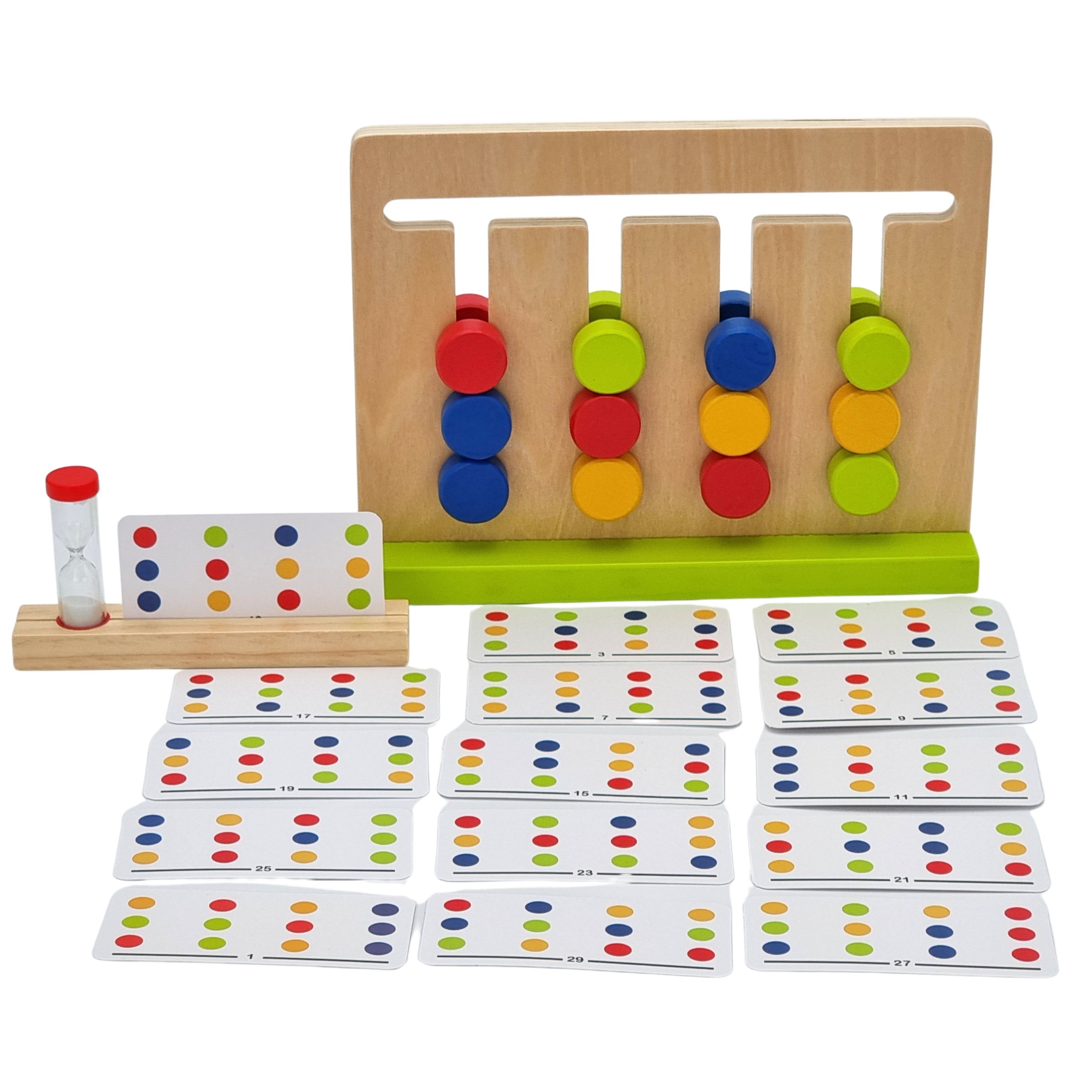 Kolorowy Wyścig Czasu - Drewniana Układanka Logiczna Tooky Toy - 22 z 22