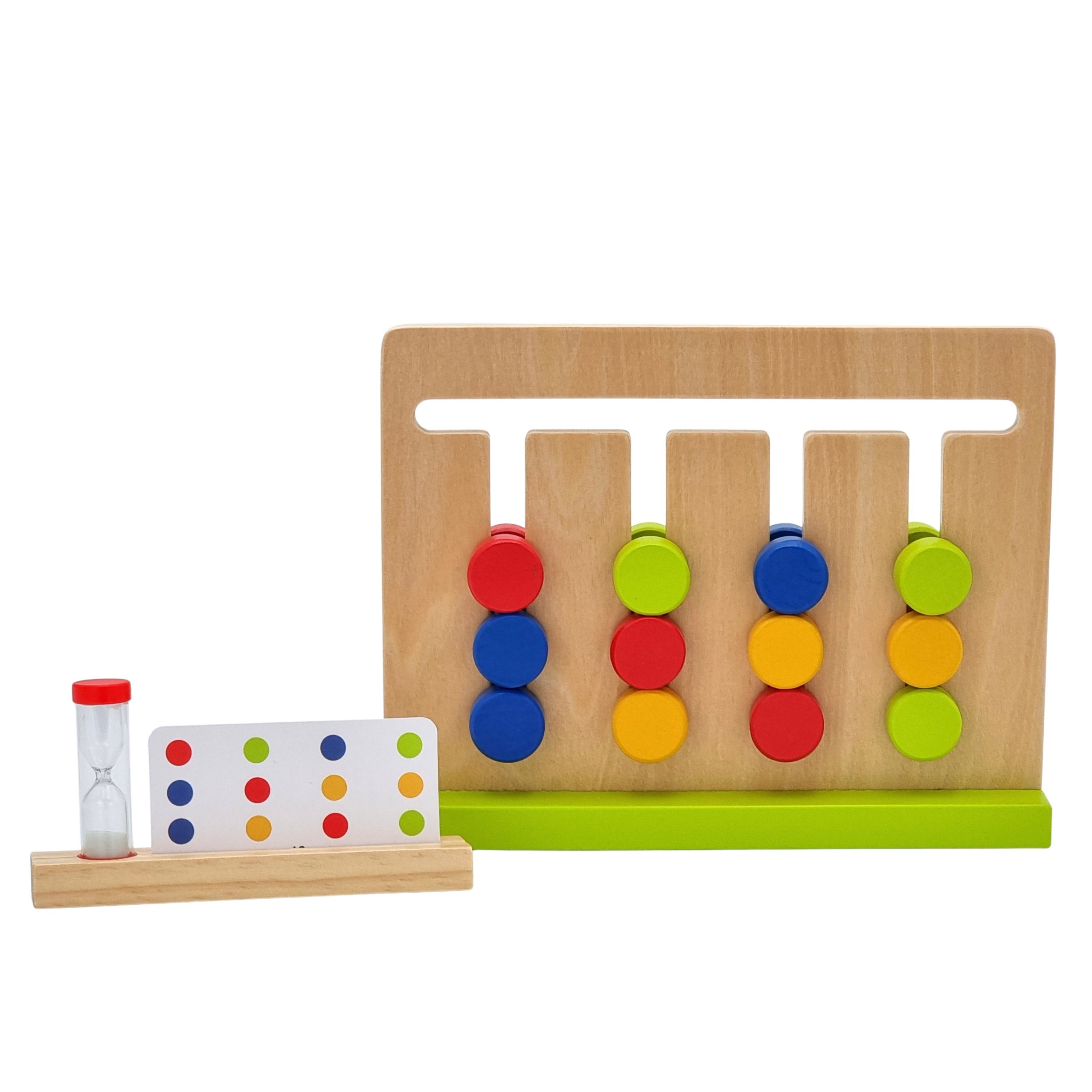 Kolorowy Wyścig Czasu - Drewniana Układanka Logiczna Tooky Toy - 21 z 22