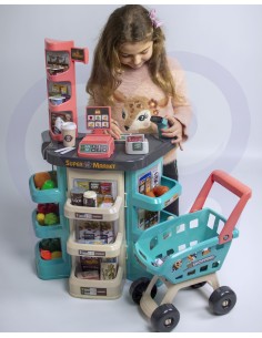 WOOPIE Sklep Supermarket i Wózek Koszyk Sklepowy Kasa Waga Skaner 47 akc 2