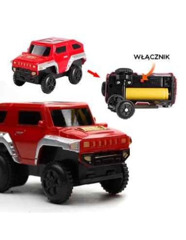 WOOPIE Kolejka Elektryczna 2w1 Tor Wyścigowy XXL 192 el.