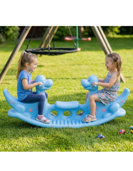 WOOPIE Dino sūpynės - balansinis sūpavimo žaislas Šviesiai mėlynos - ideali pramoga