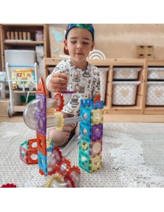 WOOPIE Klocki Magnetyczne Konstrukcyjne 3D Zestaw Edukacyjny Tor Kulkowy 126el.el. 2