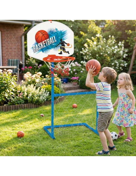 WOOPIE 2-in-1 Set: Basketball and Soccer with Goal