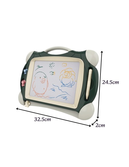 WOOPIE Znikopis Bunte Magnettafel + 2 Stempel Grün