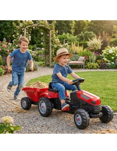 WOOPIE Traktor MAX na pedały z przyczepą czerwony 2