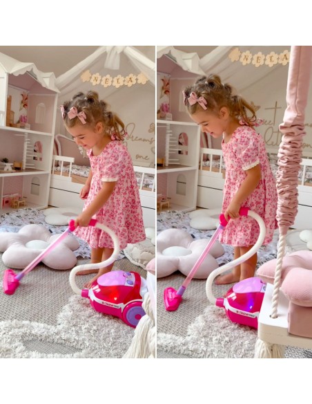 Kinderstaubsauger WOOPIE rosa mit Saugfunktion