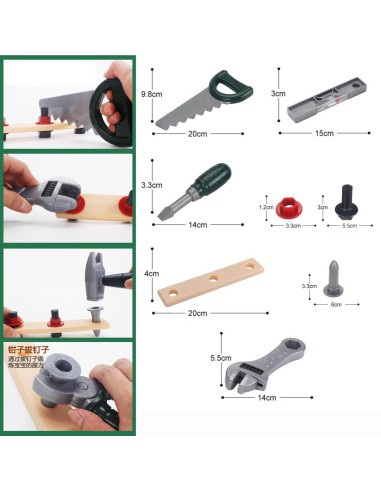 WOOPIE Duża Skrzynka z Narzędziami dla Dzieci 15 el.