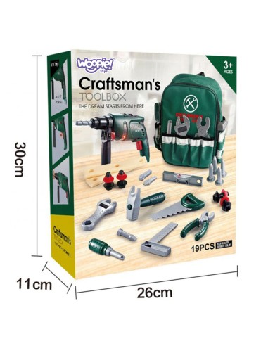 WOOPIE Duża Skrzynka z Narzędziami dla Dzieci 15 el.