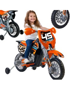 FEBER Motocykl Cross Akumulator 6V Pomarańczowy dla Dzieci