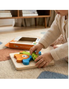 VIGA Pierwsze drewniane Puzzle maluszka Biedronka 2
