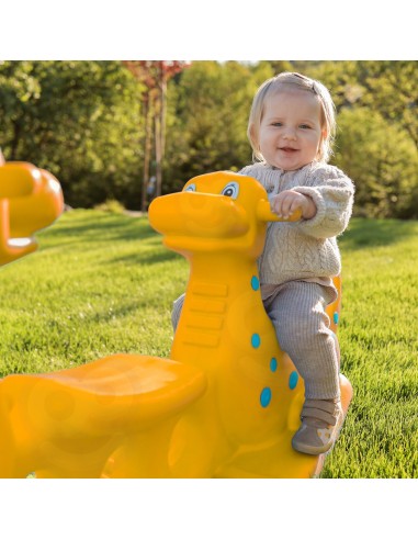 WOOPIE Wipptier Dino Wippe mit Gleichgewicht Gelb für Kinder