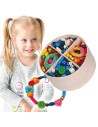 VIGA Wooden Beads for Stringing 608 Pieces in a Box